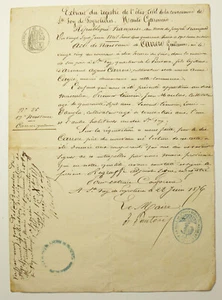 Vieux papier acte de naissance St Foy De Peyrolieres - 1874 ( L113 ) - Picture 1 of 3