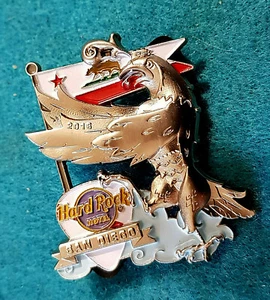 SAN DIEGO HOTEL REGIONAL CREST SERIES GOTHIC EAGLE FLAG Hard Rock Cafe PIN LE20 - Picture 1 of 1