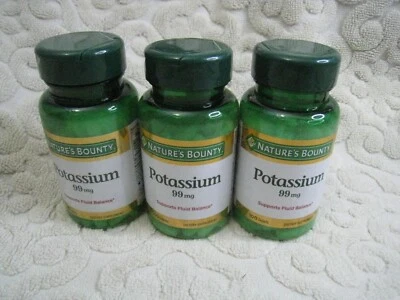 3x Nature's Bounty Potassium 99mg Supplement Fluid Balance 8/2026 Caps 300 COUNT - Image 1 of 4