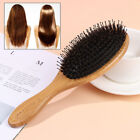 Hair Brush Wood Handle Boar Bristle Beard Brush Comb Detangling Straighteniy_Ex