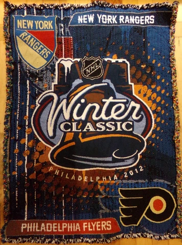 NHL Philly Flyers Lap Blanket Winter Classic NY Rangers Philadelphia 2012 Throw Cover