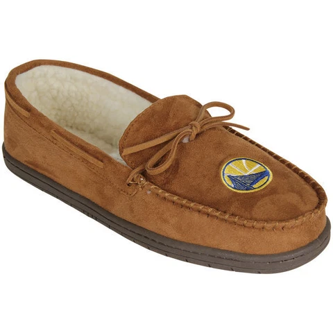 NBA Golden State Warriors New Tan Moccasin Slippers Cover