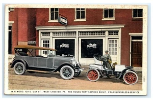 WH Wood West Chester PA Pennsylvania Franklin servizio di vendita cartolina auto E10 - Foto 1 di 2