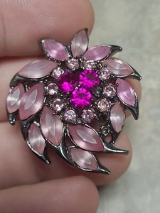 vtg RARE rhinestone brooch Black Light Affects Maybe Vasoline? - Picture 1 of 12
