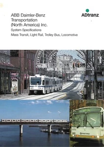 Rail Train Brochure - ADtranz ABB Daimler-Benz North America Specs c1997 (RB40) - Bild 1 von 1