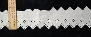 Vintage/Antique, White, Cotton Eyelet, Lace, 9 Yards - Picture 1 of 1