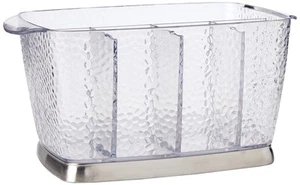 iDesign Rain Plastic Silverware Caddy Organizer Flatware Holder for Kitchen - Picture 1 of 5