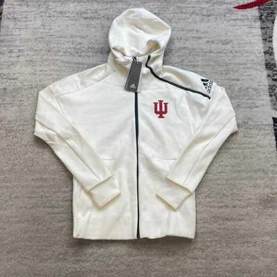 Adidas Zne Indiana Hoosiers Hoodie Jacket Small White Black Full Zip Mens 120$ - Image 1 of 4