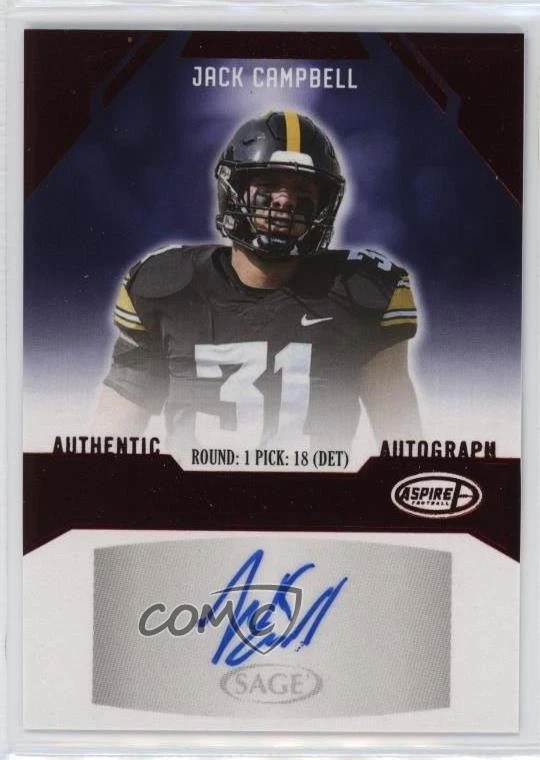 2023 Sage Aspire Red Jack Campbell #ASP-JC Rookie Auto RC - Image 1 of 2