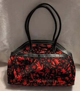 Pineda Covalin Silk Purse Mexico Black & Red Floral Animal Print - Picture 1 of 12