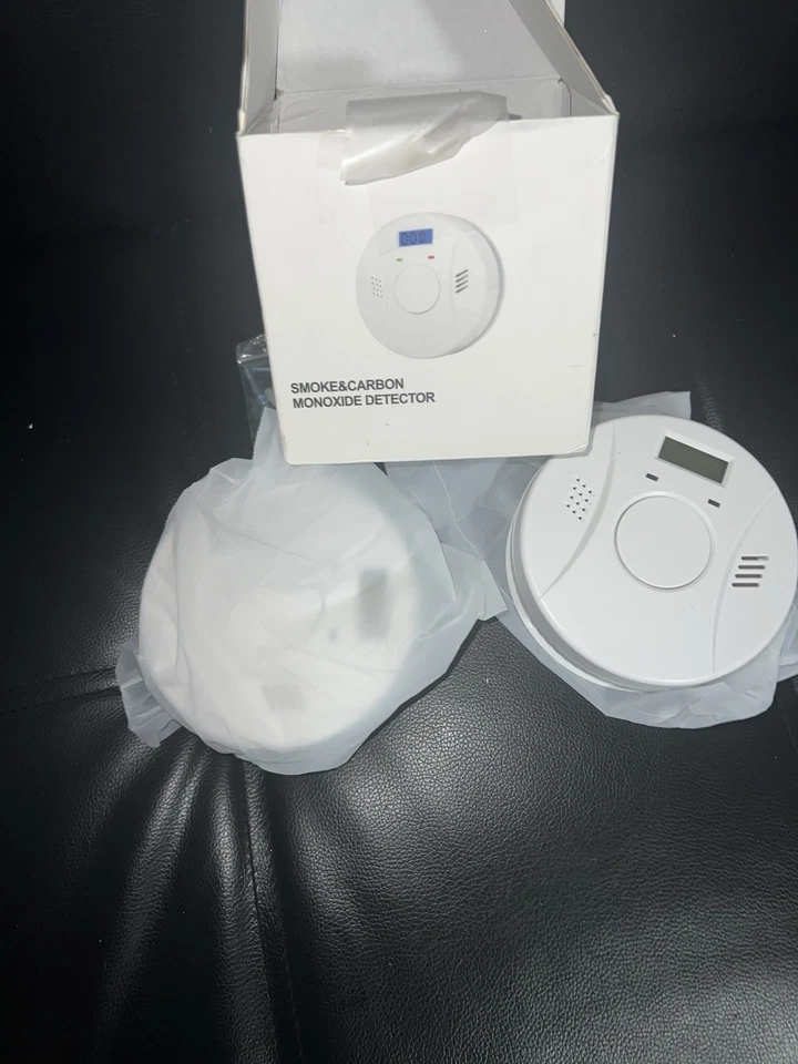 Pack de 2 detectores de alarma de humo, pilas incluidas, caja abierta Foto 1 de 4