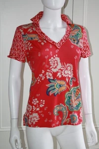 Camiseta ETRO MILANO Estampado Paisley Multicolor Algodón y Seda, It 44, UK 12 - Imagen 1 de 14