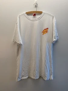 Santa Cruz T Shirt Mens Size Large White Blaze Logo Flame Hand Streetwear - Picture 1 of 9