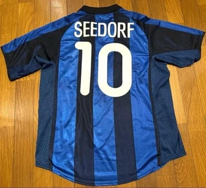 SEEDORF 10 Size M INTER MILAN 2001 2002 Home Jersey Maglia Shirt Nike USED JP - Picture 1 of 4