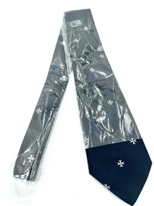 Alberto Serra Black Maltese Cross Logo Neck Tie New in plastic - Picture 1 of 2