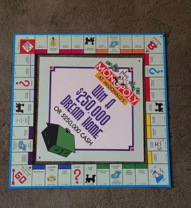 Vintage 1987 McDonald’s Play Monopoly hängendes Pappschild 250,00 $ Traumhaus - Bild 1 von 2