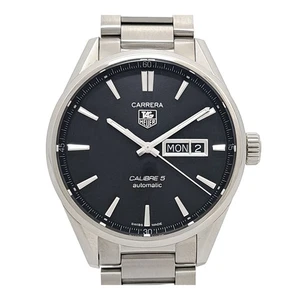 TAG HEUER Carrera Day Date WAR201A.BA0723 Black Men's Used Watch #7107 - Picture 1 of 7