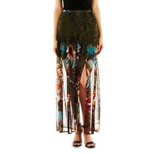 Saia maxi i jeans por Buffalo Military Jungle tamanho 8 nova MSRP $58.00 - Imagem 1 de 1