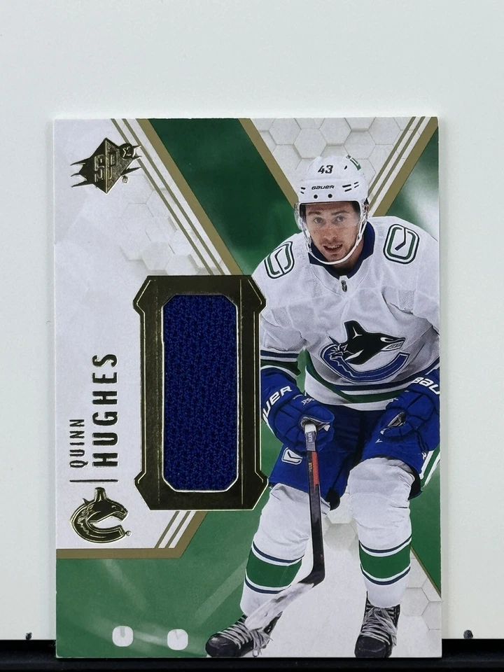 2021-22 Upper Deck SPX Hockey #43 Quinn Hughes Game-Used Memorabilia - Image 1 of 2