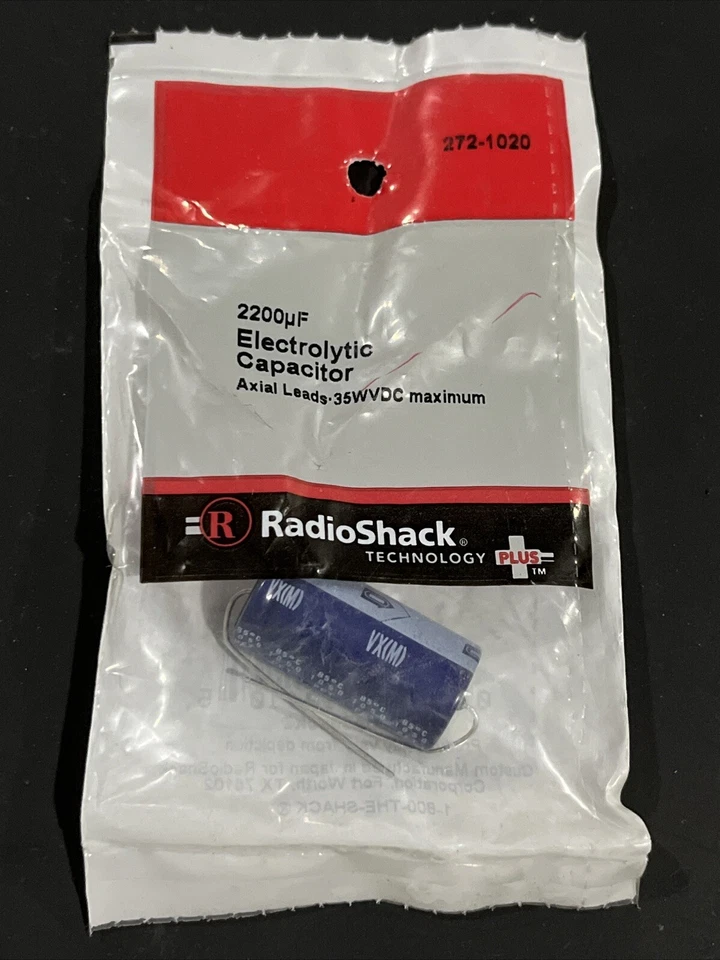 RadioShack 2200uf Axial Lead Electrolytic Capacitor 2721020