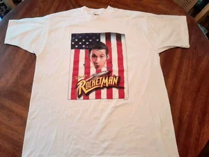 Vintage 1990s Rocket Man Movie Promo T-Shirt Disney White XL Single Stitch - Picture 1 of 9