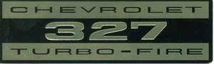 1967 68 69 CAMARO/CHEVELLE METAL 327 TURBO-FIRE VALVE COVER EMBLEM - Bild 1 von 1