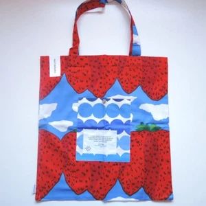 Marimekko MANSIKKAVUORET Fresa Montaña Bolso de Mano Eco Bolso de Compras - Imagen 1 de 8