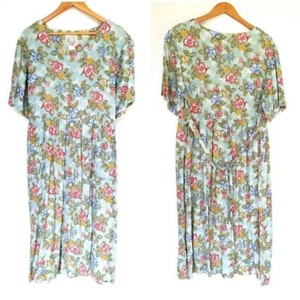 VINTAGE Erika II bright floral printed house dress cottagecore - Picture 1 of 12
