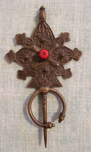 Vintage Antique BERBER ETHNIC FIBULA Moroccan Tribal Pin Brooch Old Brass? - Picture 1 of 8