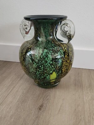 Vintage 9" Glass Vase Nanbu Glass Osaka No. 3017 - Image 1 of 4