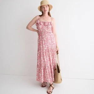 J Crew Tiered Maxi Vestido en rosa Tossed Floral Size 3X Ret $168 - Imagen 1 de 5