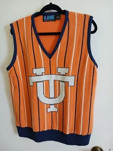 De Colección Años 90 Tennessee Volunteers PEQUEÑO Pullover Suéter Chaleco y 2 Pompones UT USADO EN EXCELENTE ESTADO - Imagen 1 de 9