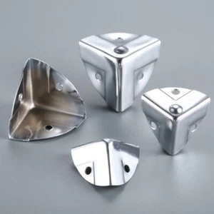 4X Polished Corner Protector Guard F Luggage Trunks Suitcase Flight Edge 23/28mm - Zdjęcie 1 z 16