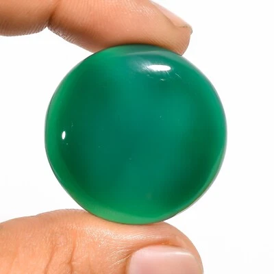 Cabujón 100 % natural de ónix verde forma redonda 51 quilates piedras preciosas sueltas Foto 1 de 2