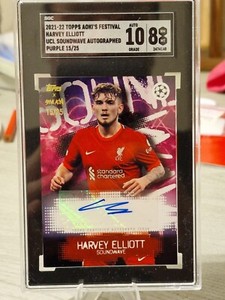 Topps x Steve Aoki UEFA Champions Harvey Elliott /25 AUTOGRAPH FC Liverpool