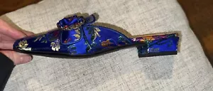 J. Renee Floral Satin Low Heel Height Heels for Women Bright Blue GORGEOUS!! - Picture 1 of 5