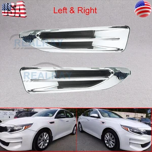 For Kia Optima 2016-2018 Front Fender Garnish Side Chrome Molding 2PCS - Picture 1 of 16