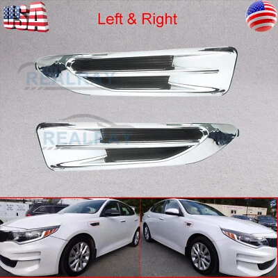 Guardabarros delantero para Kia Optima 2016-2018 adorno lateral cromo moldura 2 piezas Foto 1 de 4