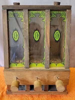 P•Antique 1 cent Candy Wooden Dispenser Circa 1900. In Great Vintage Condition  - Image 1 of 4