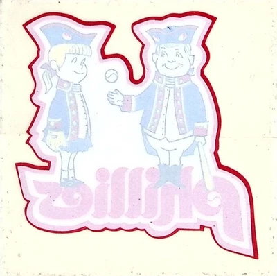 Vintage Philadelphia Phillies Decal 1970s Patriotic Mascots Window Sticker MLB - Image 1 of 3