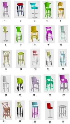 TABURETE DE BAR Mueble Muñeca Escala 1/6 Para Casa de Muñecas Barbie Impreso en 3D CUALQUIER COLOR Foto 1 de 4