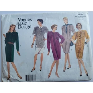 Easy Vintage Sewing Pattern Dress/Tunic Size 14-18 Bust 36 to 38 Vogue2534 - Picture 1 of 6