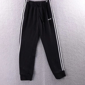 Adidas Men's Black Jogger Pants White Stripes Athletic Comfort Size S Y2K - Picture 1 of 6