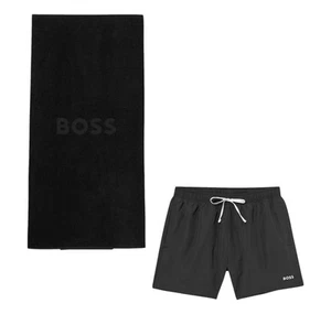 BOSS Set Uomo Telo Mare e Costume Beach Set 50536351 Colore Nero - Picture 1 of 4