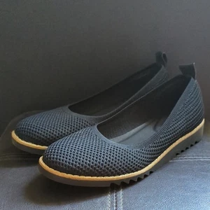 Eileen Fisher Black Etta Knit Slip On Comfort Chic Classic Loafer Shoe - Picture 1 of 5