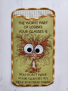 Embroidered Glasses Case. Handmade. Fun Gift - Picture 1 of 4