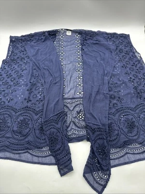 J. Crew Cardigan Women S Blue Floral Embroidered .#36959 - Image 1 of 4