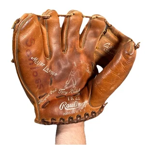 Vintage Rawlings TK 22 Tony Kubek Baseball Glove Left Hand Throw USA Made Mitt - Picture 1 of 11