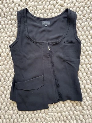 Maria Bonita Zip Up Black Vest With Pockets Sleeveless Size 38 - Image 1 of 4