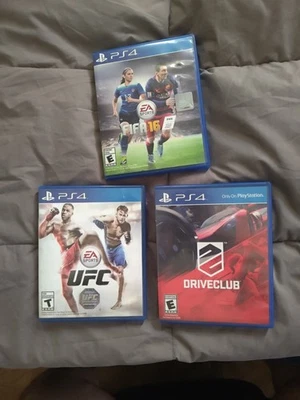 Lote de 3 juegos deportivos Ps4 FIFA 16, UFC y Driveclub. Foto 1 de 4